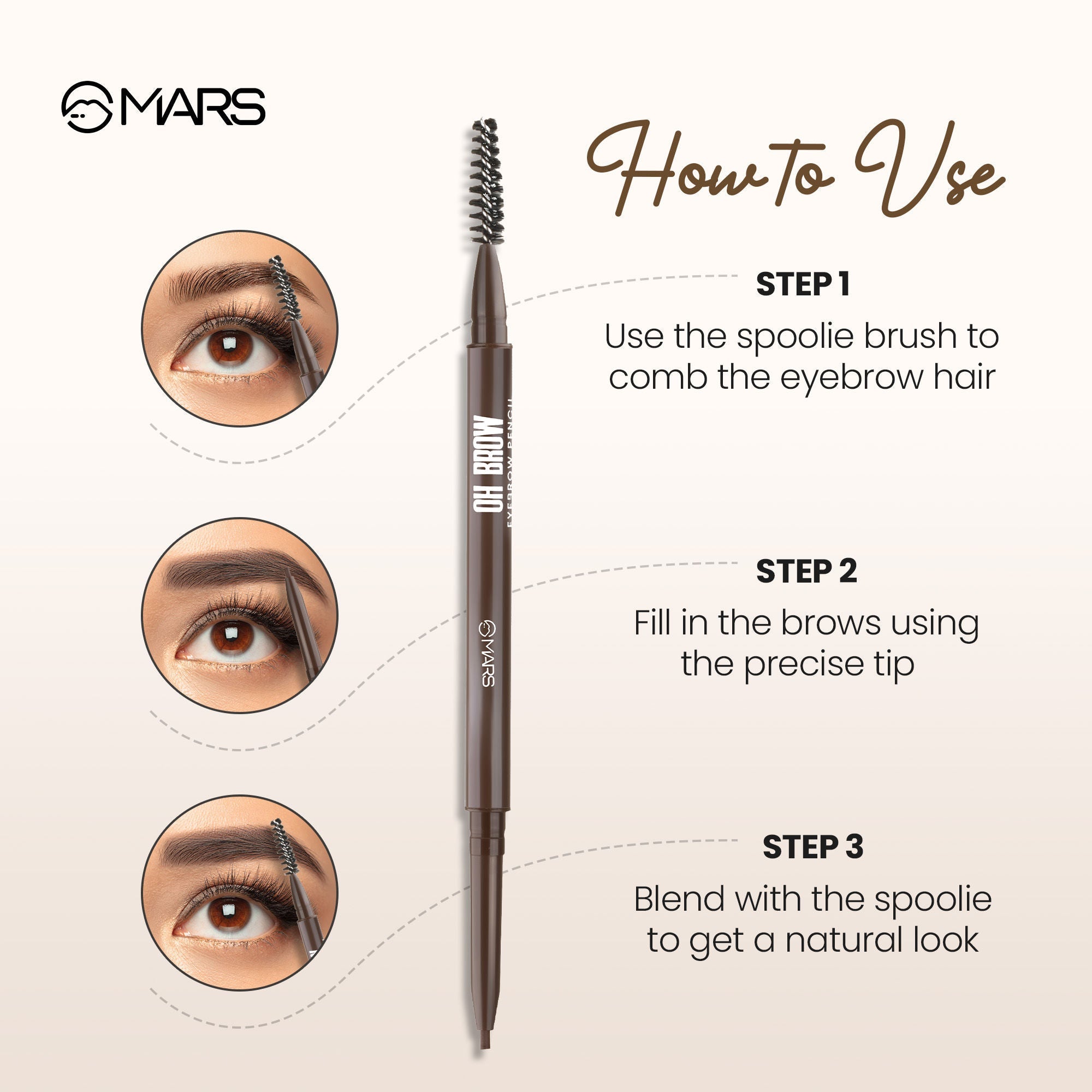 MARS Cosmetics Oh Brow Eyebrow Pencil - Dark Brown