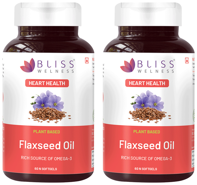 Bliss Welness Flaxseed Oil High Potency Omega-3 Softgel Capsule