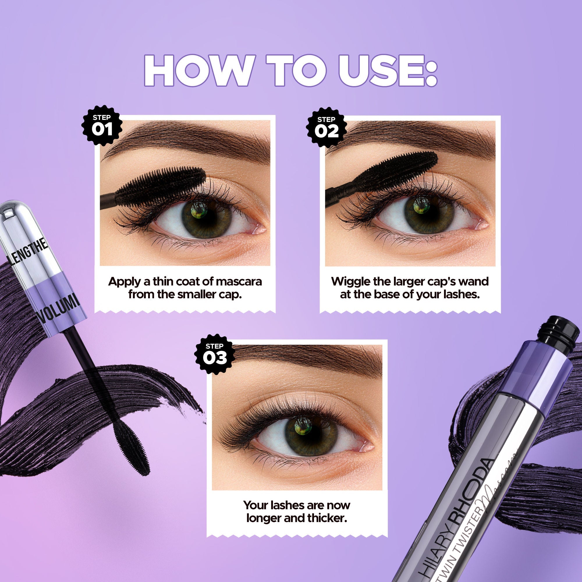 Hilary Rhoda Twin Twister Waterproof Mascara