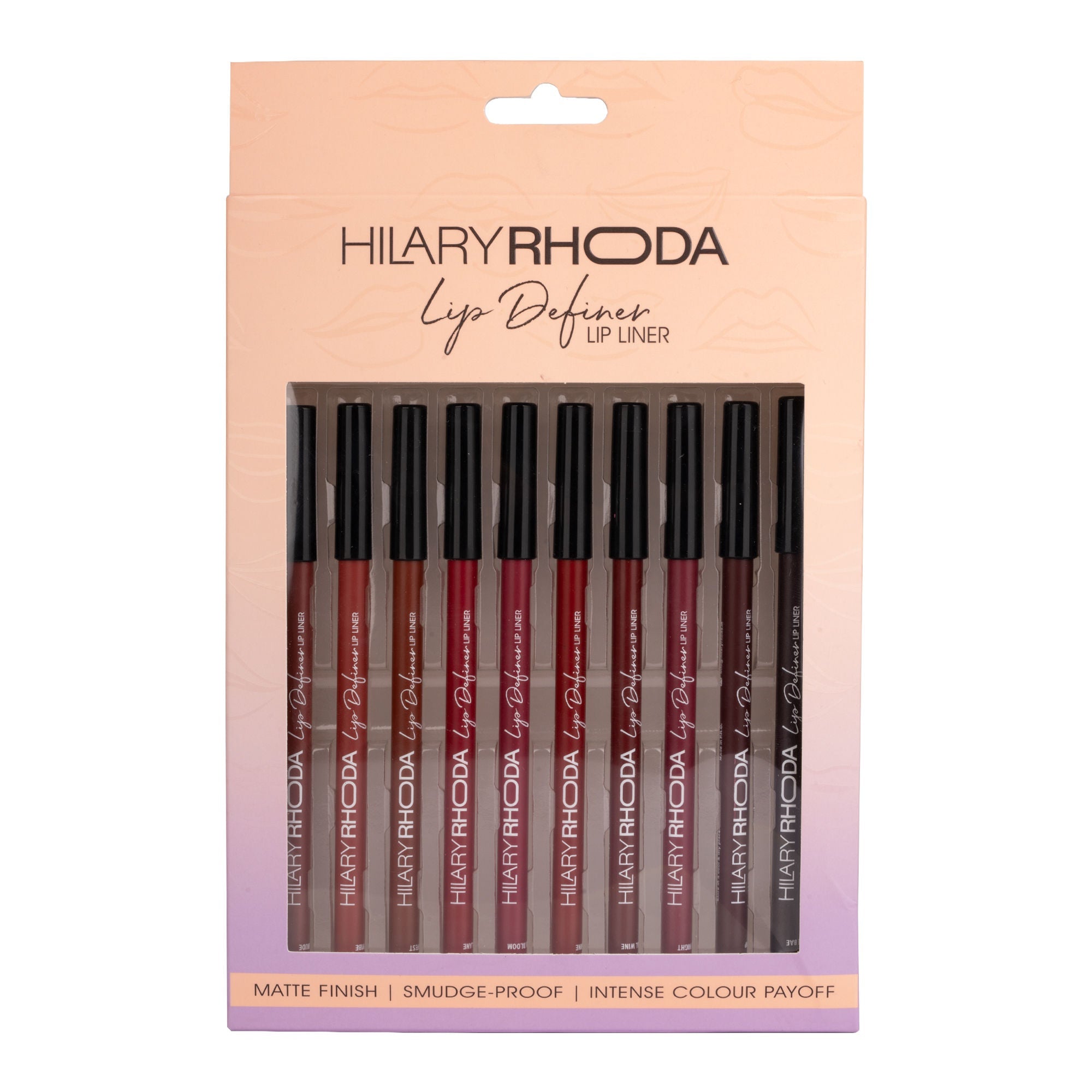 Hilary Rhoda Lip Definer Matte Lip Liner - Set Of 10