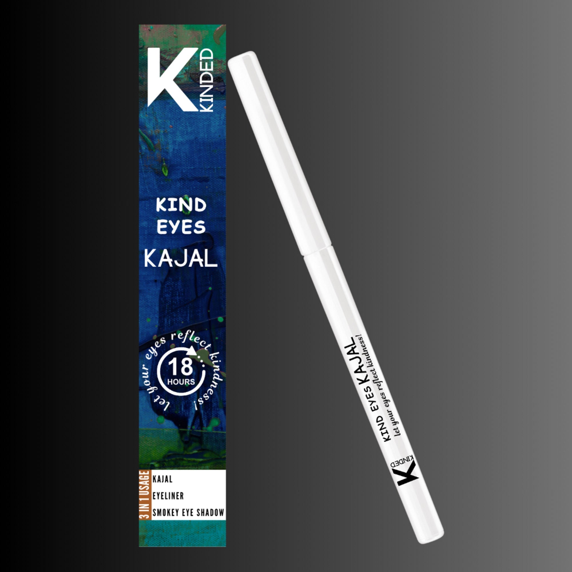 KINDED Kind Eyes Kajal 3 In 1 Kohl Kajal Eye Liner Smokey Eye Shadow - 02 Wishful White