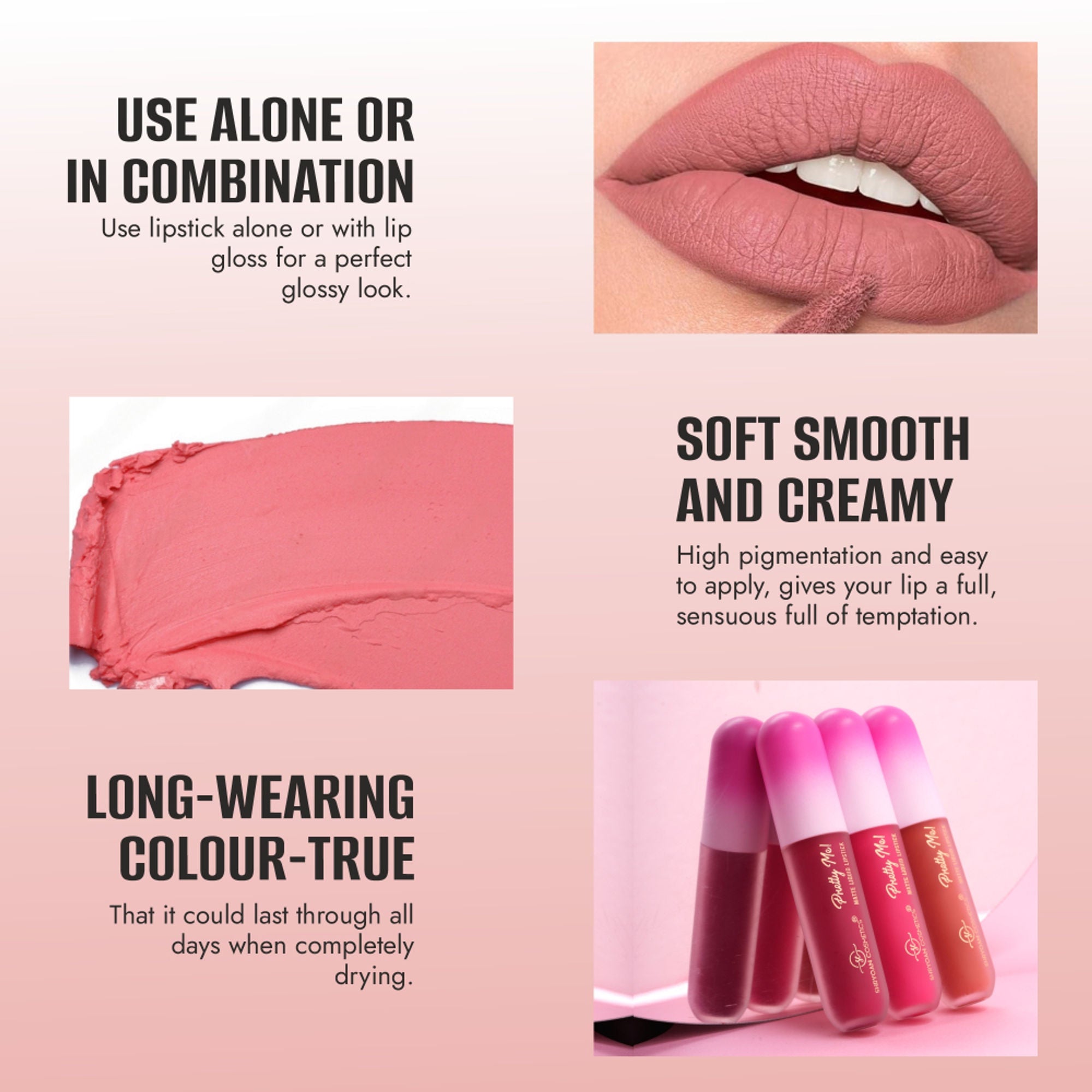 Shryoan Pretty Me! Liquid Matte Lipsticks & Lip Gloss - Nude