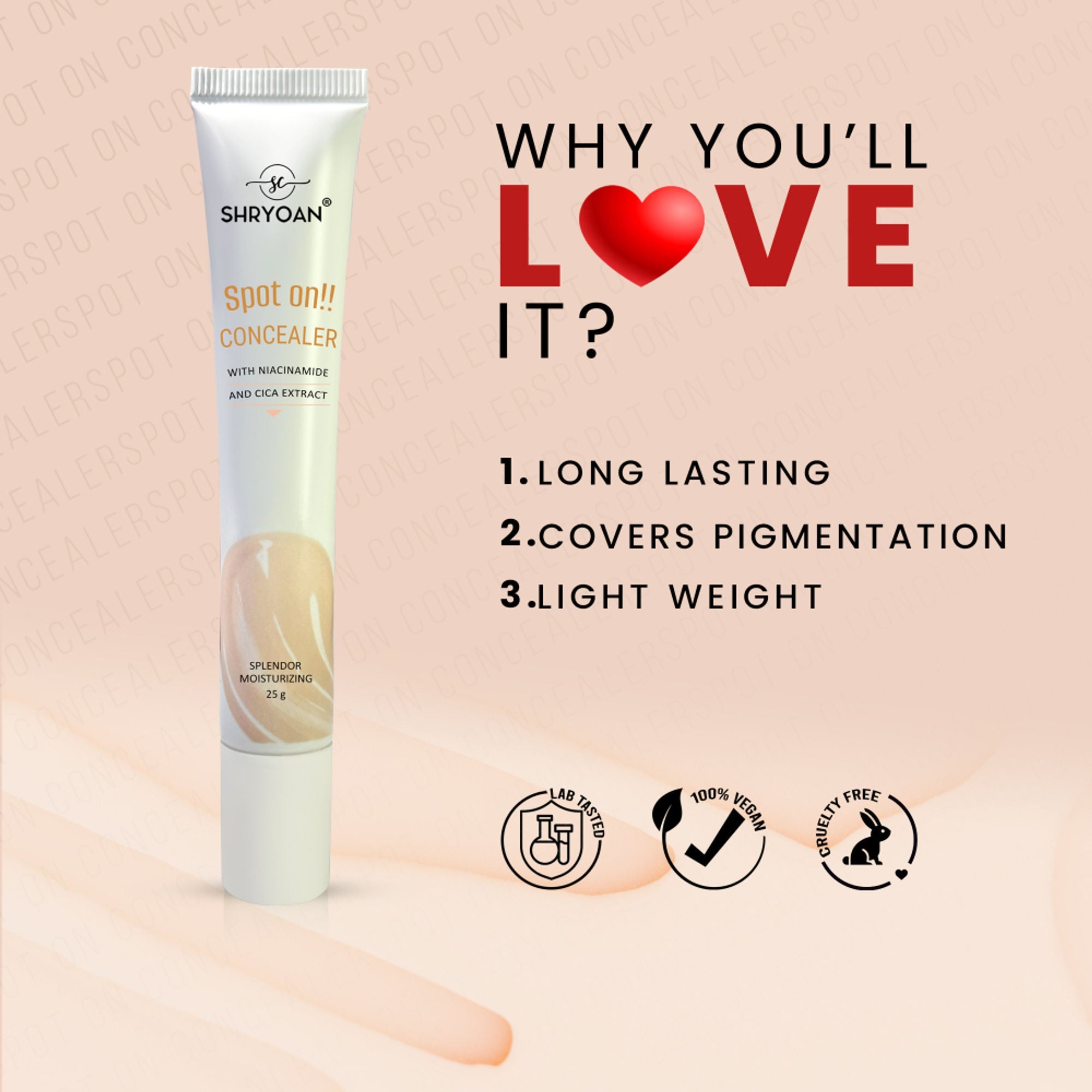 Shryoan Full Coverage and Lightweight Formula Spot on Concealer - 3