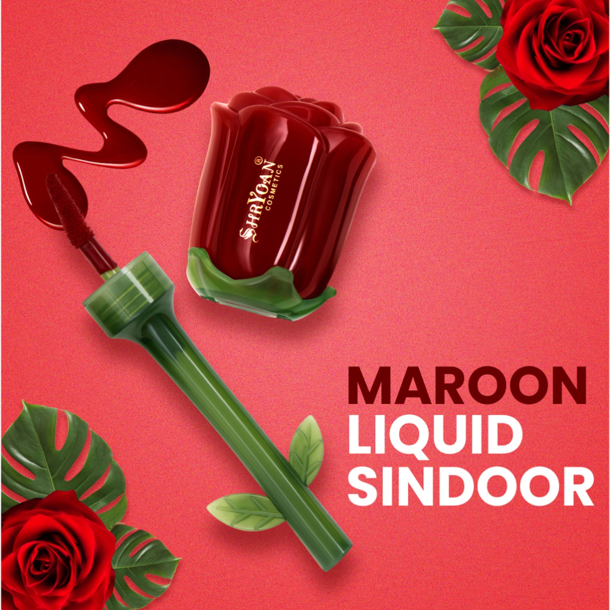 Shryoan Rose Liquid Smudge Proof & Waterproof Sindoor - Maroon