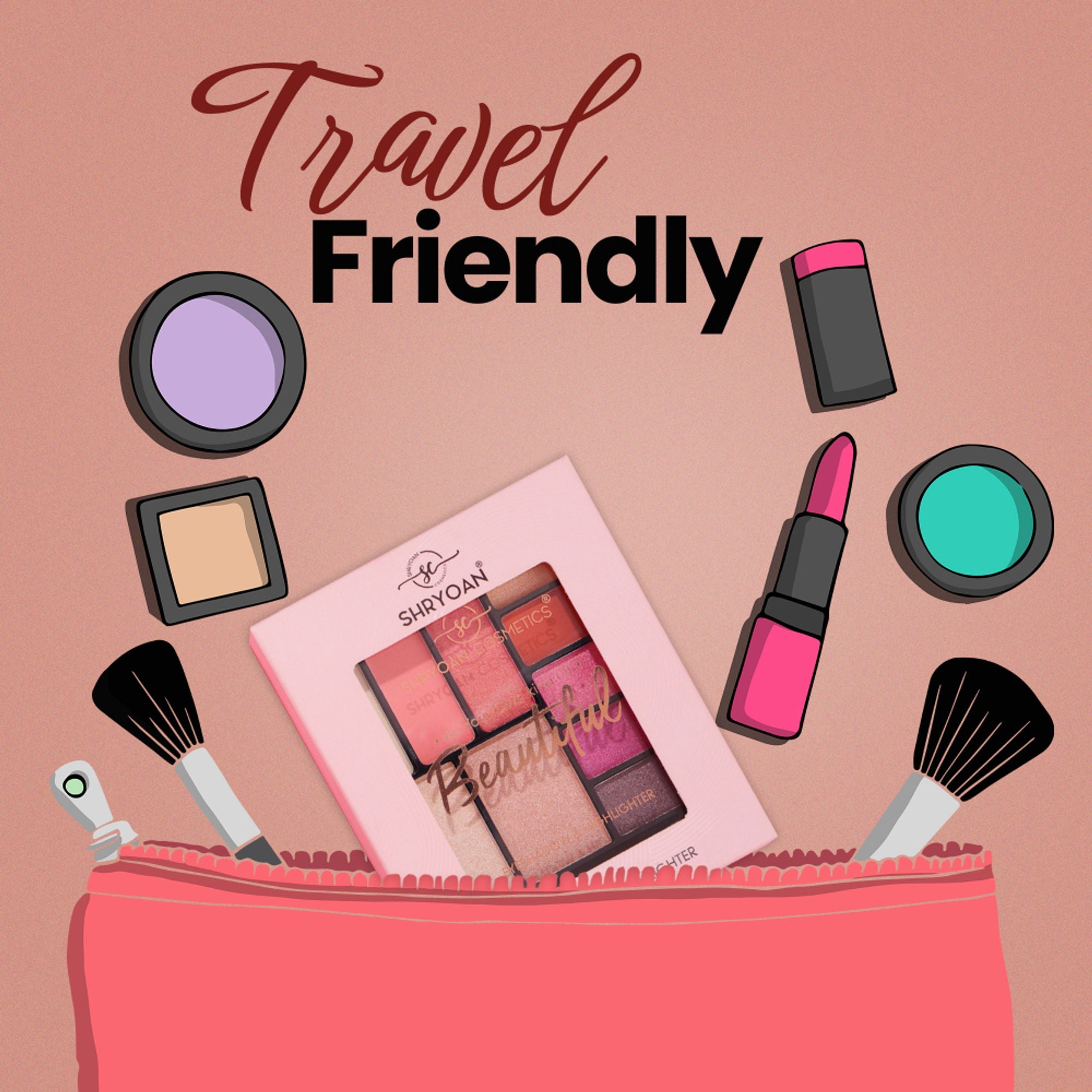 Shryoan Easey-Peasy Eyeshadow and Highlighter Palette - 1