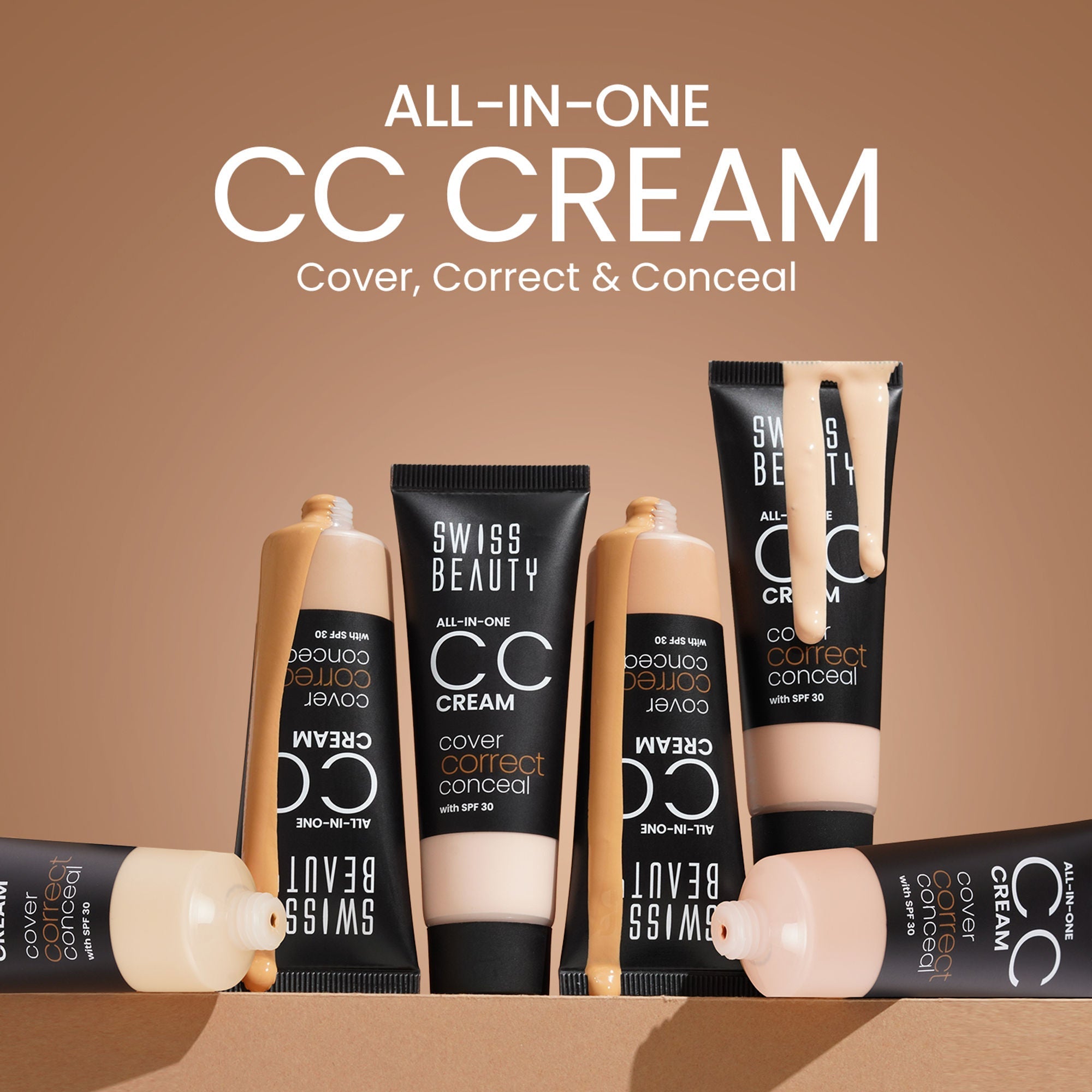 Swiss Beauty All-In-One CC Cream Cover Correct & Conceal - 01 Light Ivory
