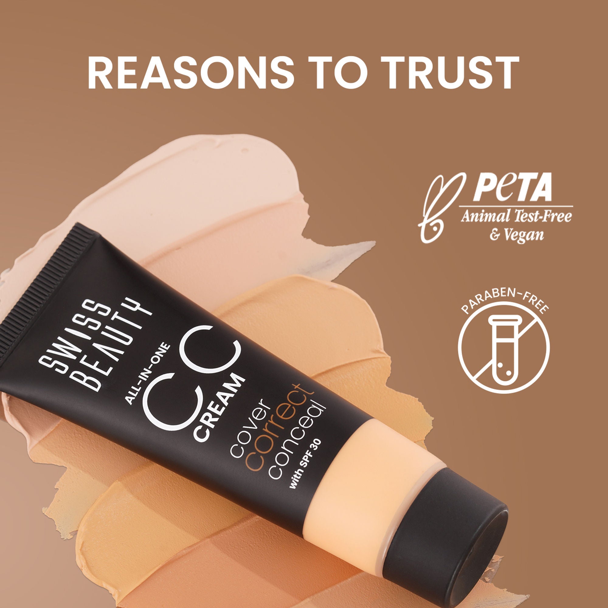 Swiss Beauty All-In-One CC Cream Cover Correct & Conceal - 02 Soft Ivory