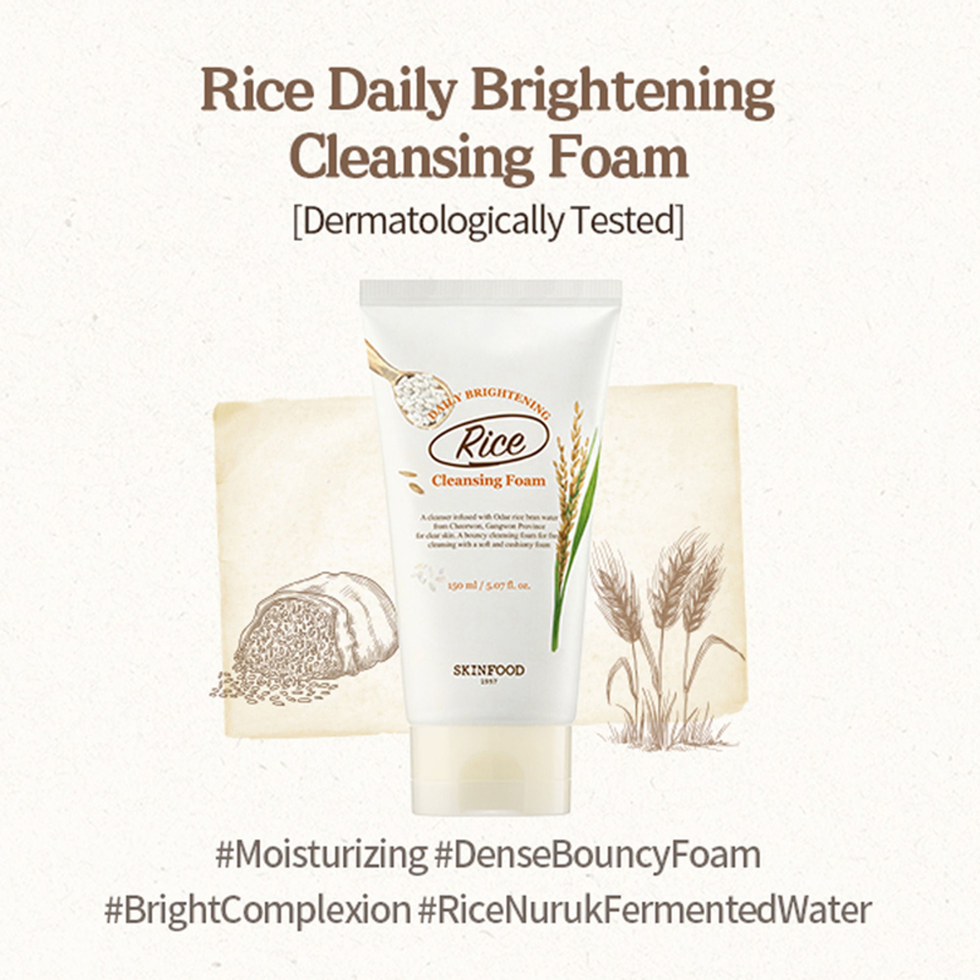 Skinfood Rice Daily Brightening Cleansing Foam