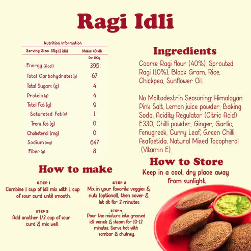 Gladful Ragi Instant Idli Mix and Multi-Millet Idli Mix - Pack of 2