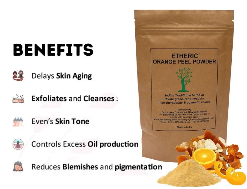 Etheric Orange Peel Powder – Natural Skin Brightening & Acne Care Face Pack