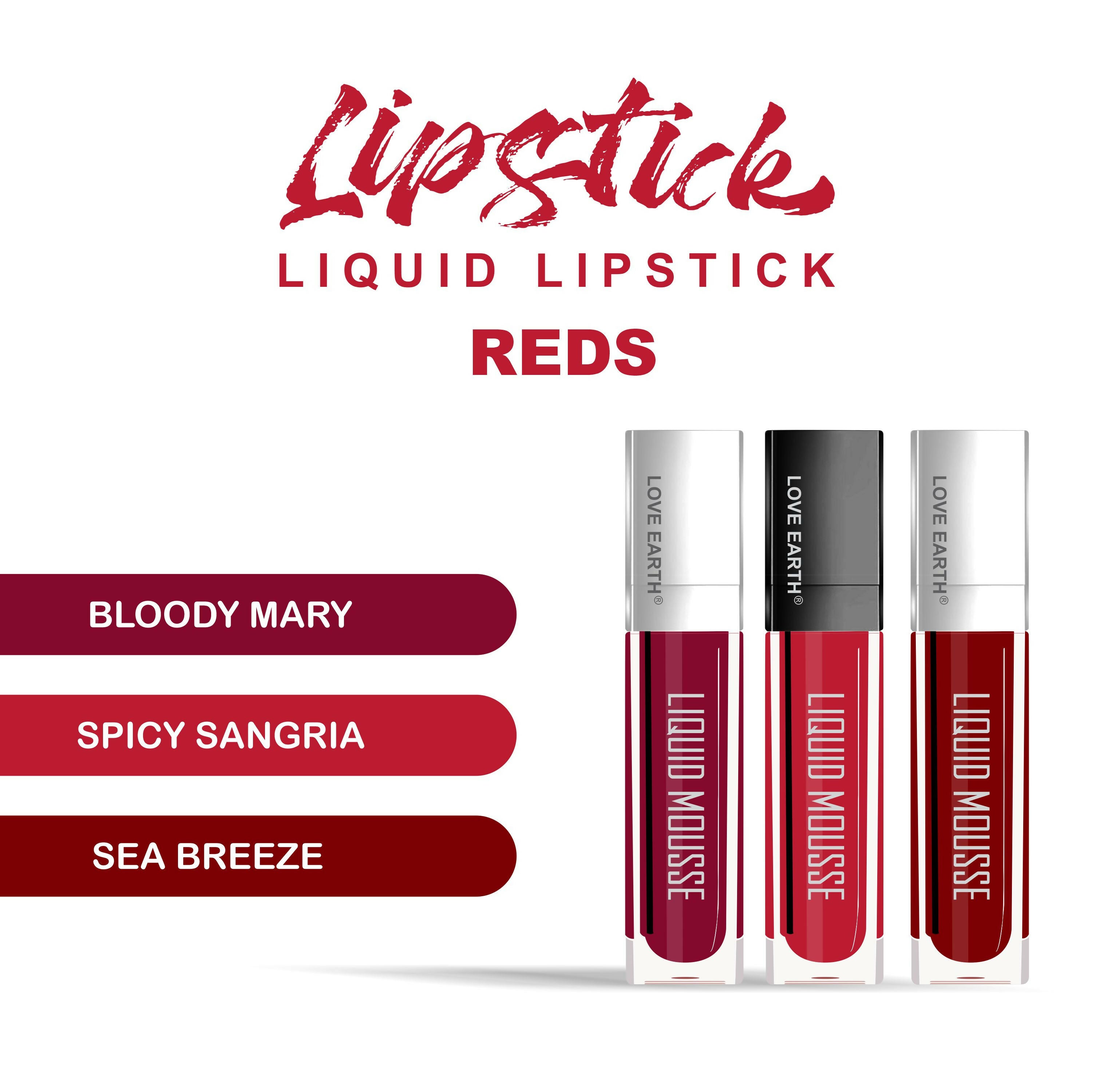 Love Earth Liquid Mousse Matte Lipstick - Reds