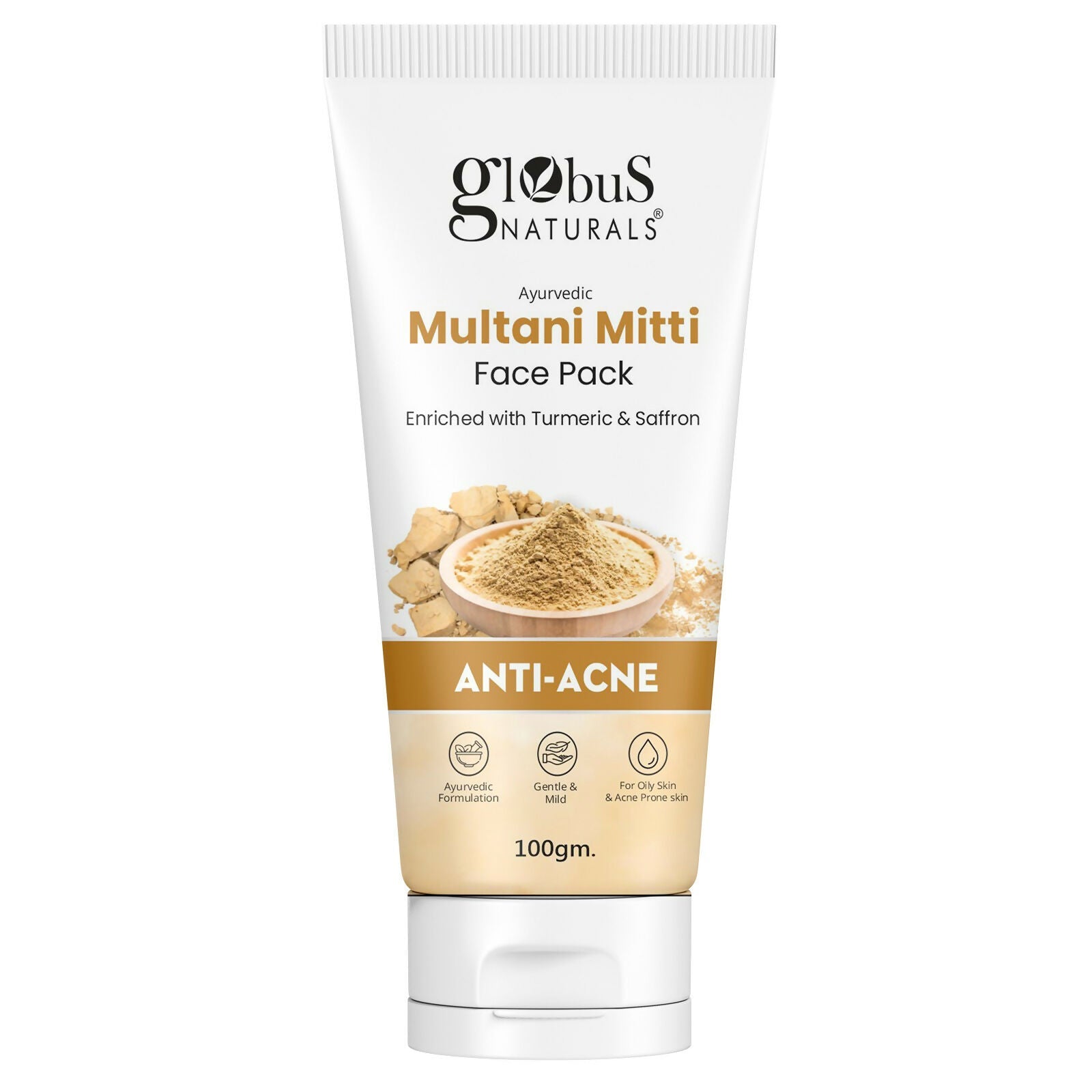 Globus Naturals Anti Acne Multani Mitti Face Pack, For Oily & Acne Prone Skin