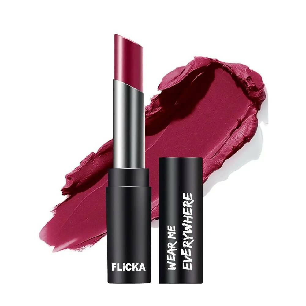FLiCKA Wear Me Everywhere Creamy Matte Lipstick Mauve Mountain - Maroon