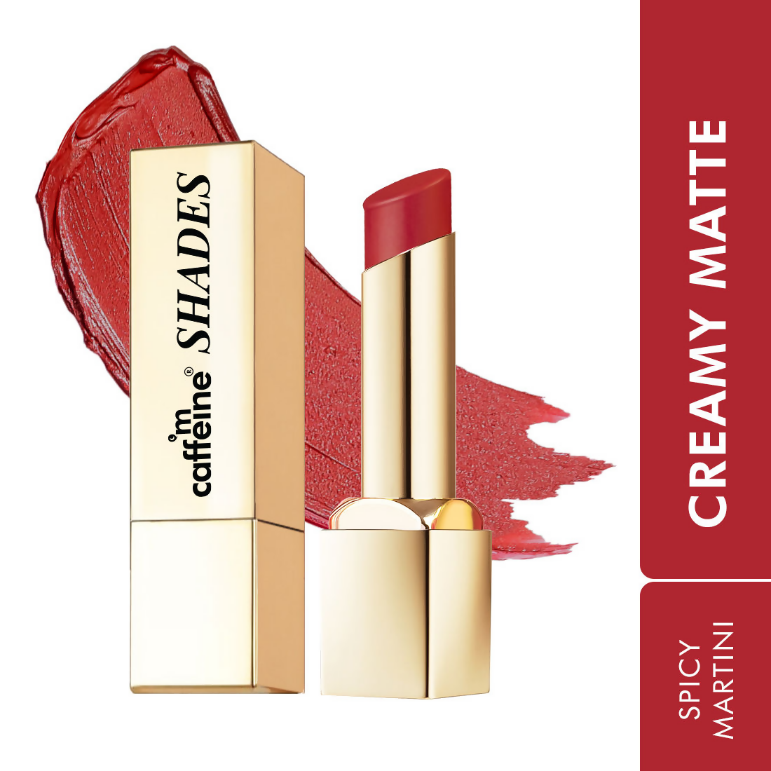 mCaffeine Shades Creamy Matte Kiss Bullet Lipstick Moisturizing Lightweight - Spicy Martini