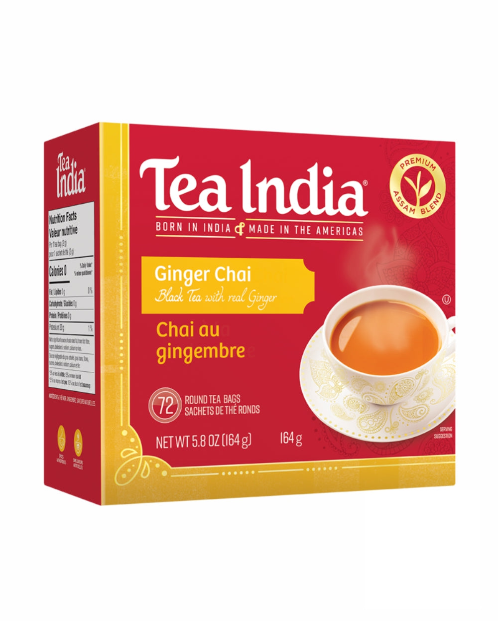 Tea India Ginger Chai 80 Tea Bags 182gm