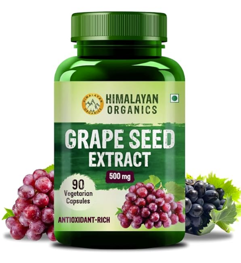 Himalayan Organics Grape Seed Extract 500 Mg Antioxidant Supplement 90 Veg Capsules