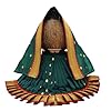 Vedic Vaani Traditional Saree for Ghatasthapana Guruvar Vrat Puja Festival Shringar for Kalash Sthapana Puja (Green, Yellow, Red )