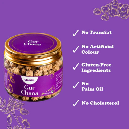 Gladful Gur Chana Jar - Jaggery Coated Roasted Chickpea