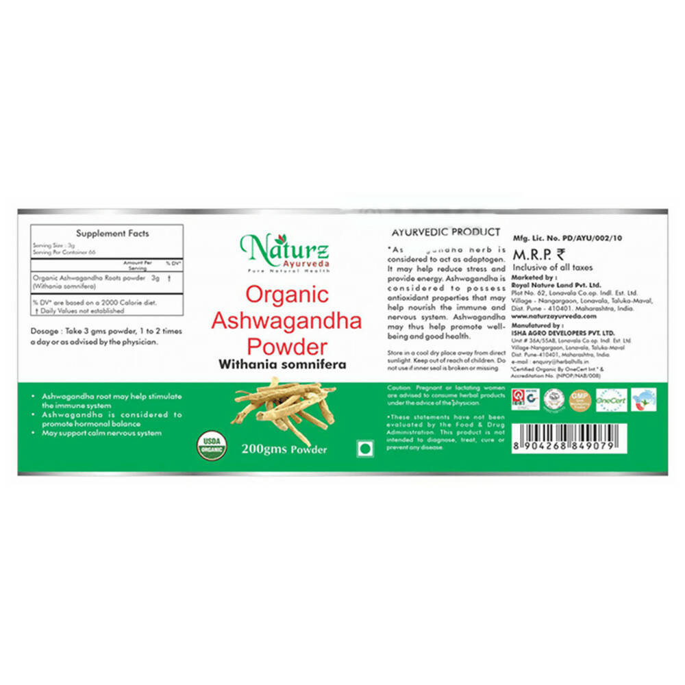 Naturz Ayurveda Organic Ashwagandha Powder