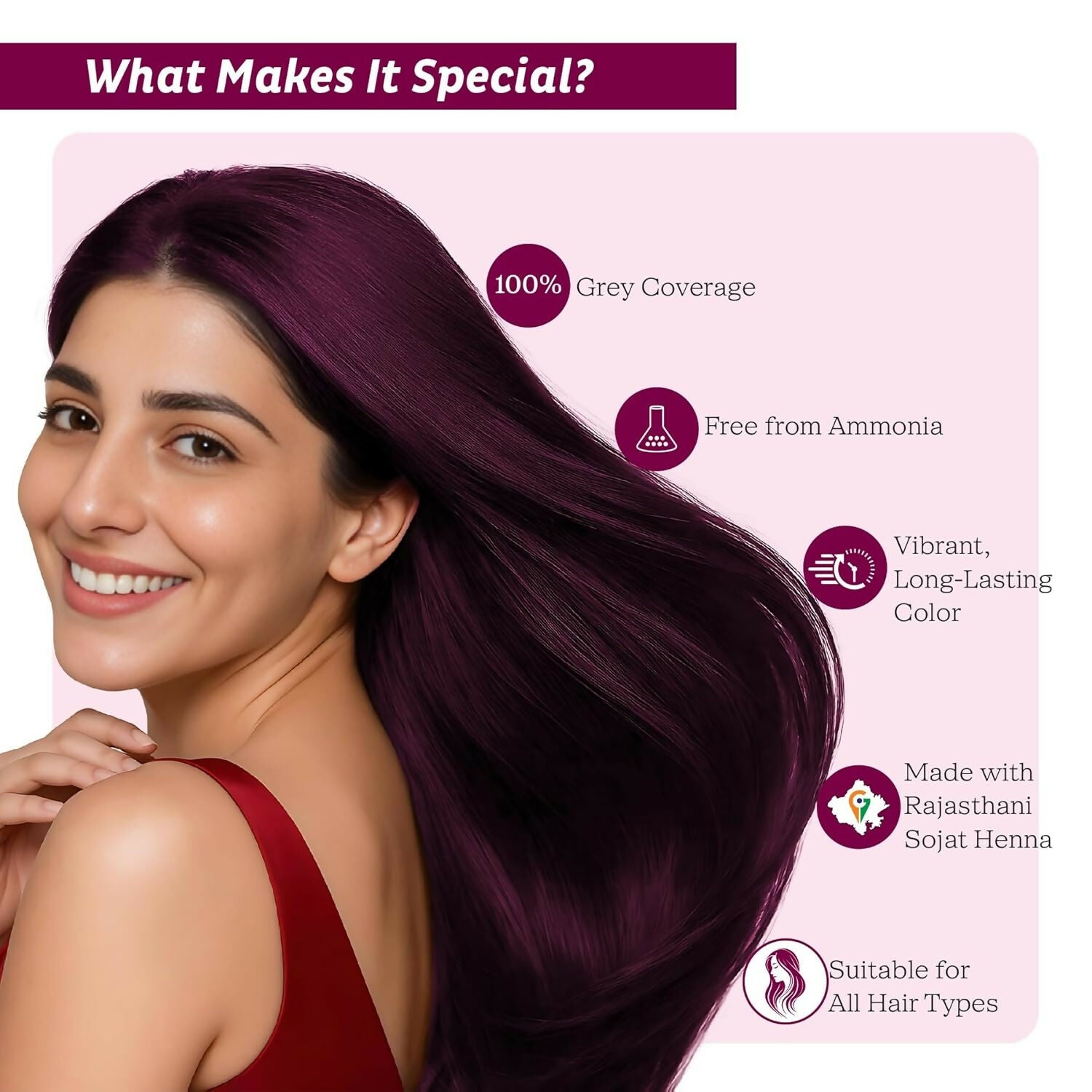 Prem Dulhan Burgundy Red Henna Based Hair Color