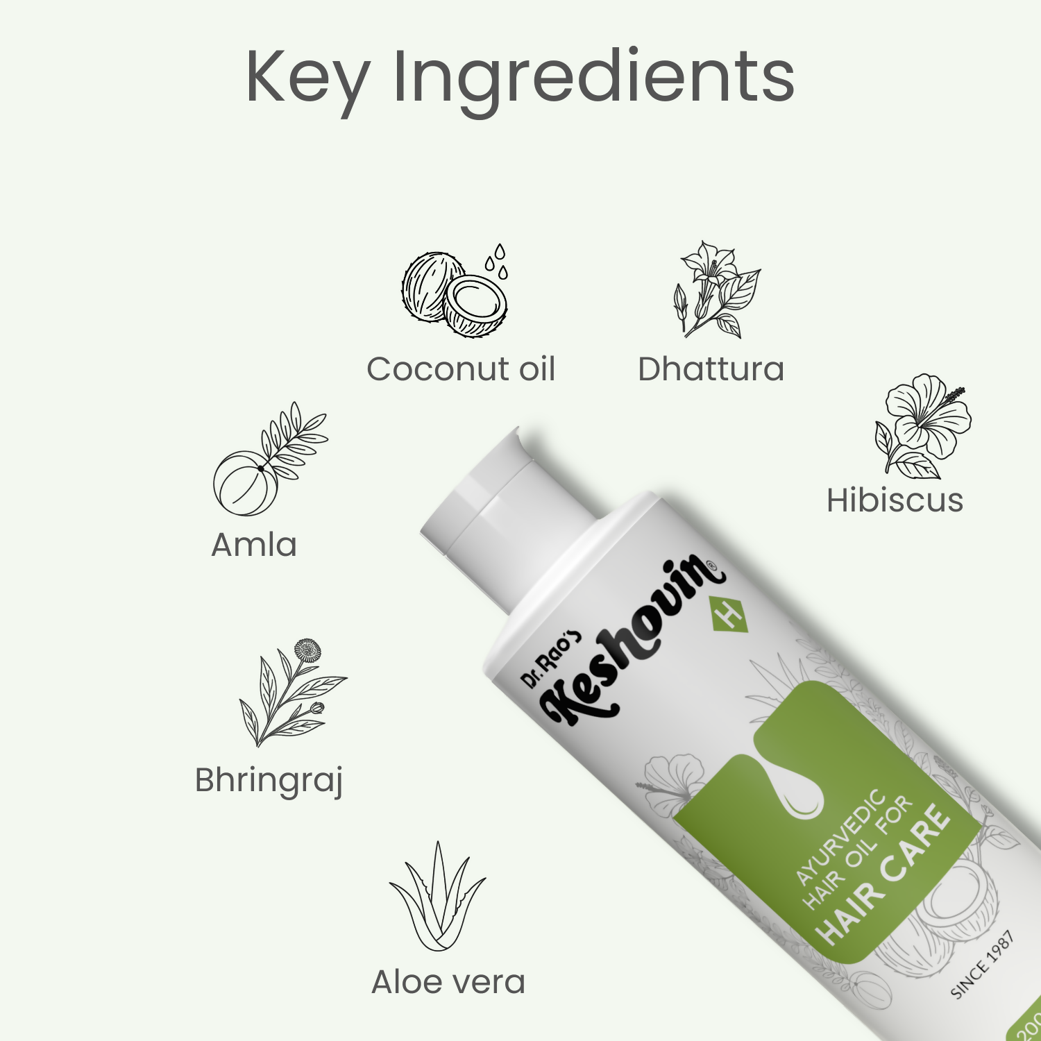 Dr. Rao's Keshovin -H Ayurvedic Hair Growth Oil