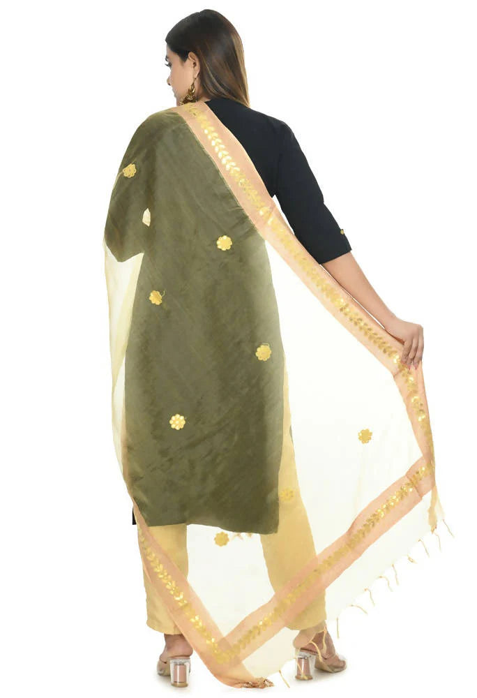 Mominos Fashion Golden Orgenza Gota Patti Dupatta