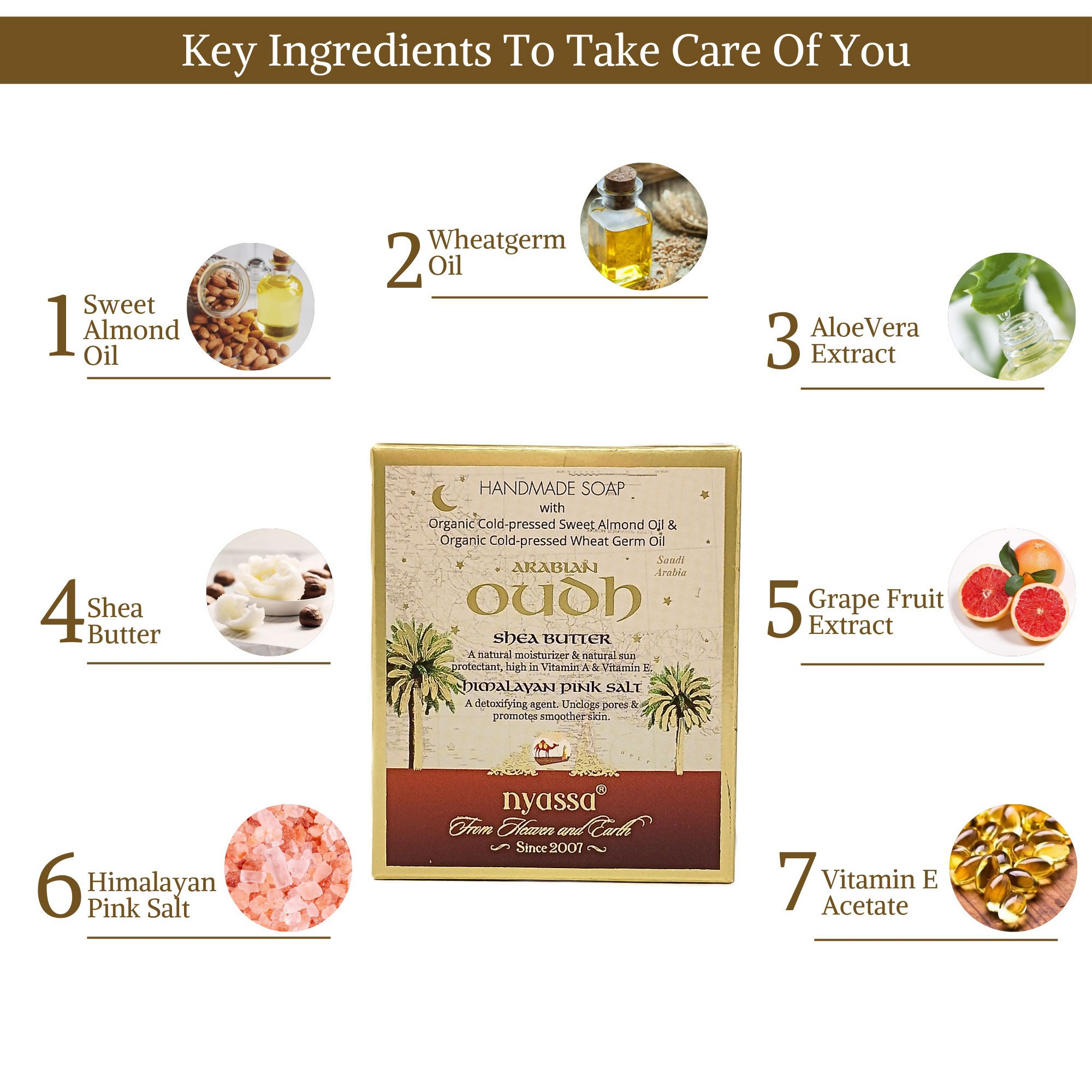 Nyassa Premium Arabian Oud Handmade Natural Bathing Soap