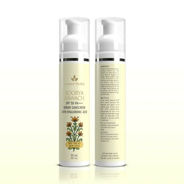 Avimee herbal Soorya Kawach SPF 50 PA++++ Hyaluronic Acid Serum Sunscreen