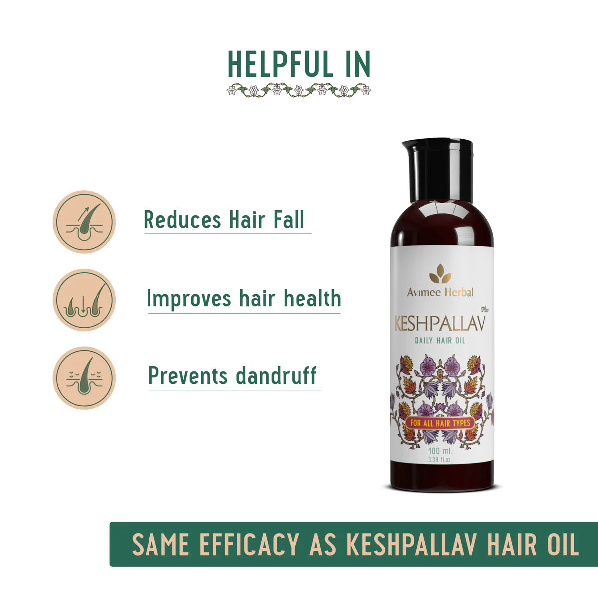 Avimee Herbal Keshpallav Plus Daily Hair Oil for Hair Growth