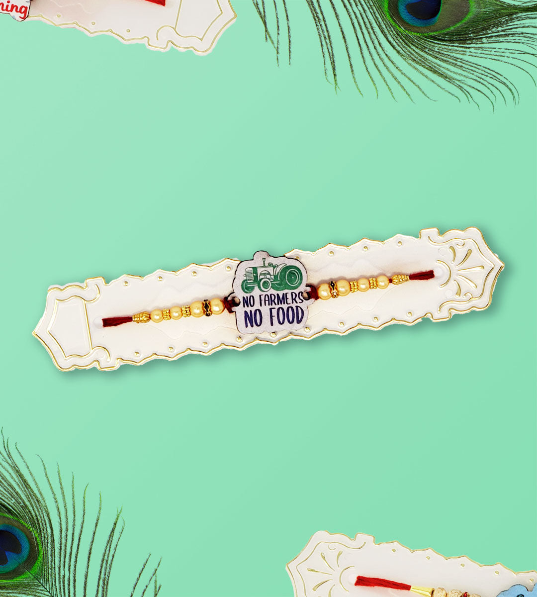 No Farmers No Food Stone Rakhi