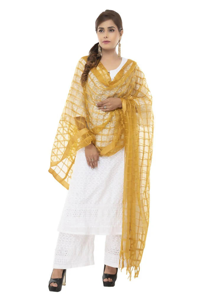 Mominos Fashion Golden Cotton Square Dupatta