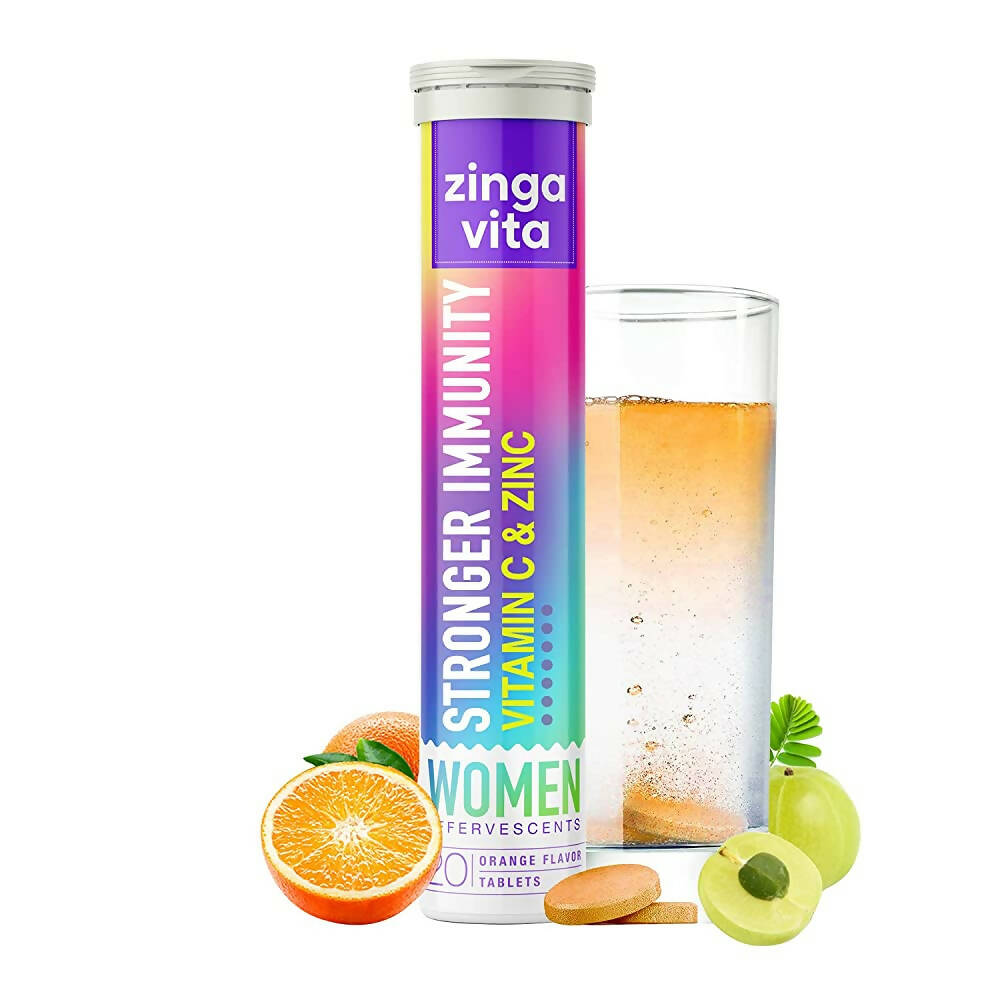 Zingavita Stronger Immunity Effervescent Tablets for Women (Orange Flavor) Sugar Free