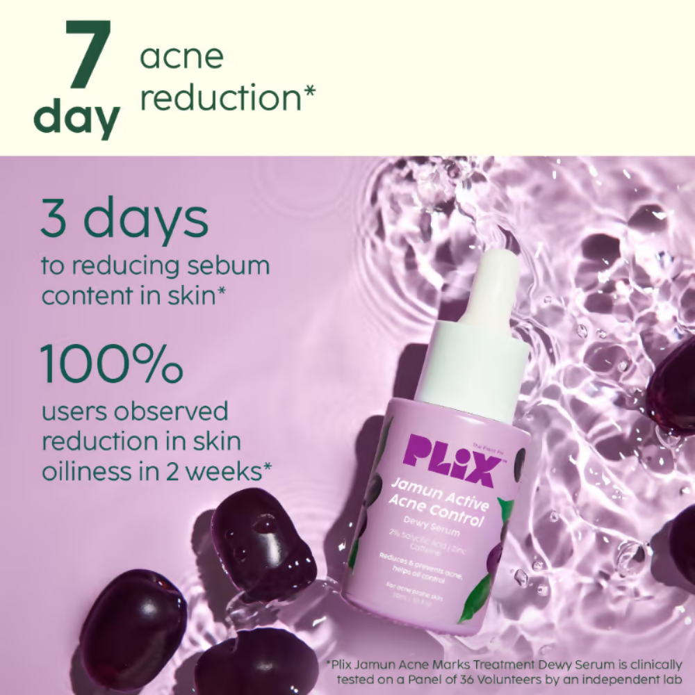 PLIX The Plant Fix 2% Salicylic Acid Active Acne Control Serum & Acne Buster Moisturizer Combo