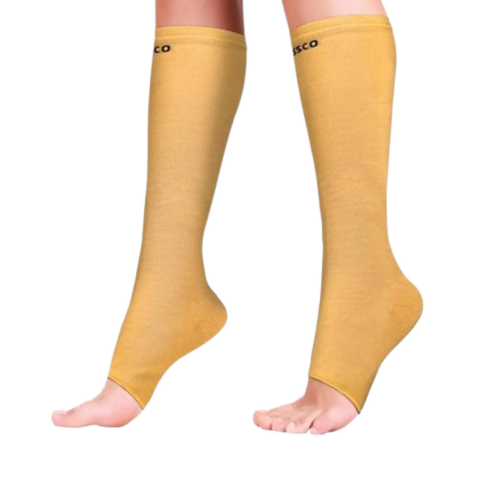 Vissco Medical Compression Stockings (Below Knee) - Beige - 1 Pair