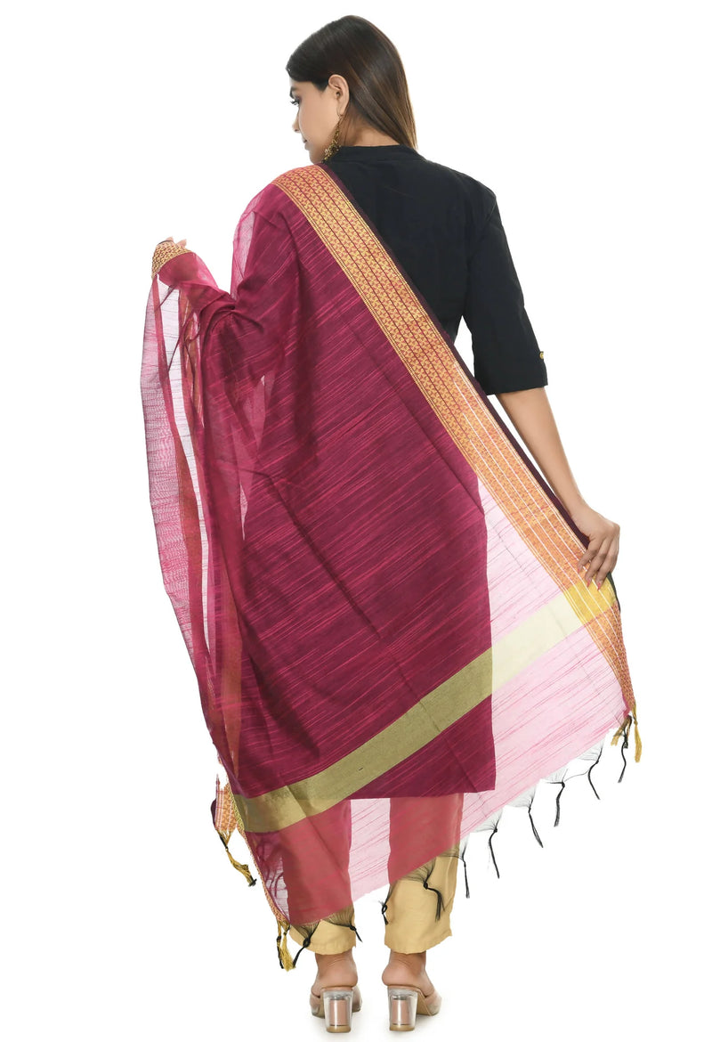 Mominos Fashion Moeza Handloom Cotton Pink Dupatta