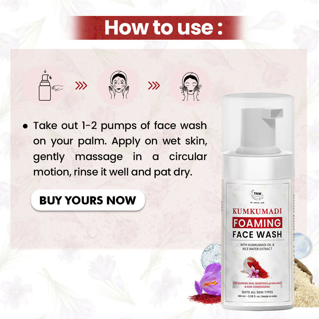 The Natural Wash Oil-Controlling Kumkumadi Foaming Face Wash