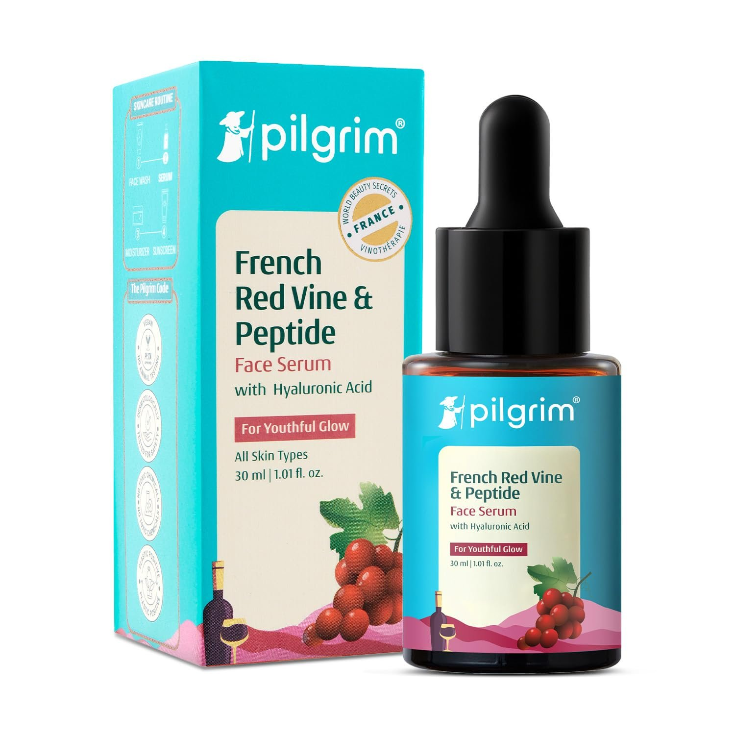 Pilgrim Red Vine Face Serum For Anti-Ageing