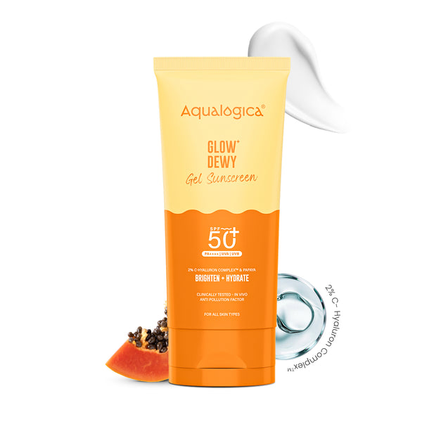 Aqualogica Glow + Dewy Sunscreen With Papaya & Vitamin C SPF 50+ PA++