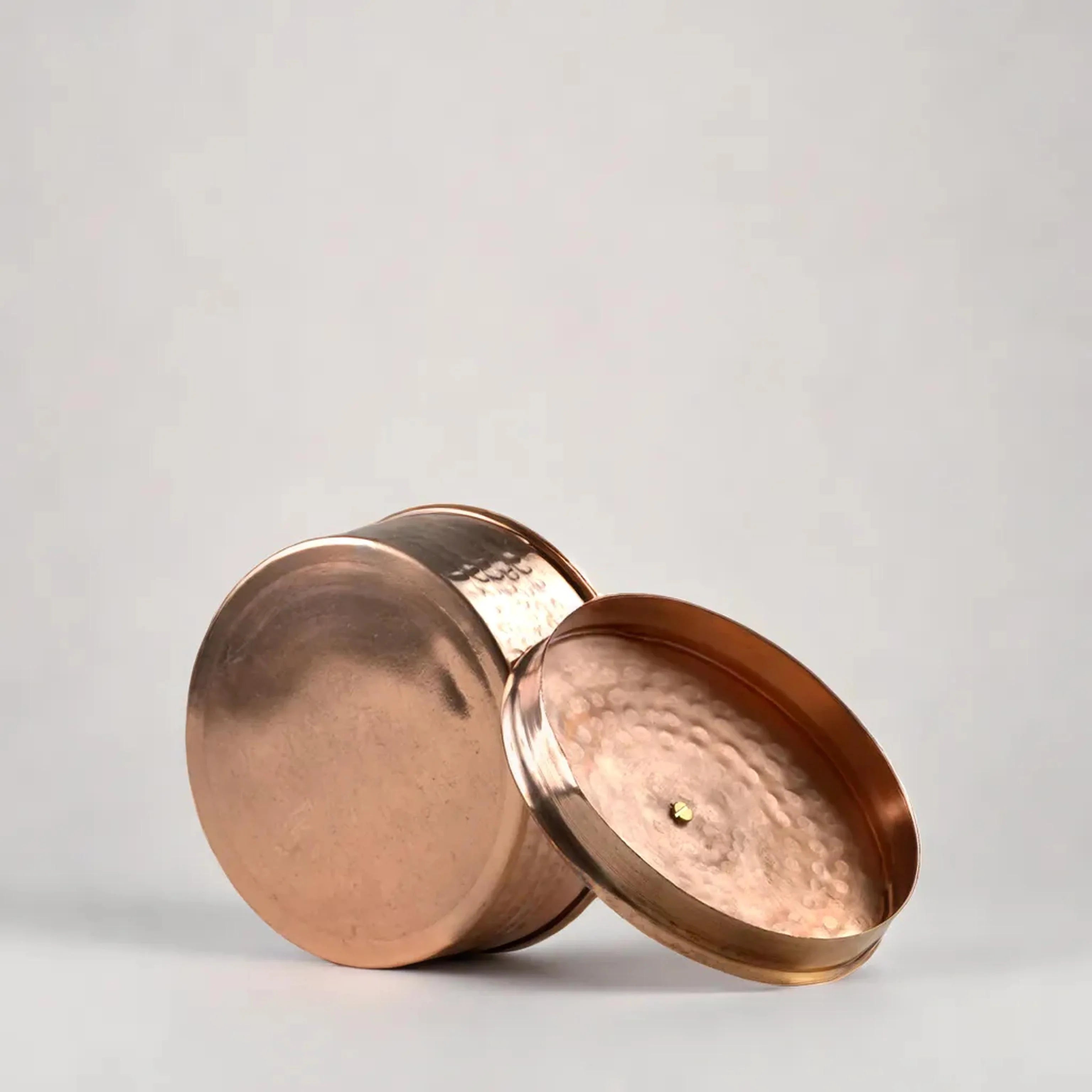 Health Smith Pure Copper Multipurpose Box | Copper Utensils for Kitchen | Hammered Finish