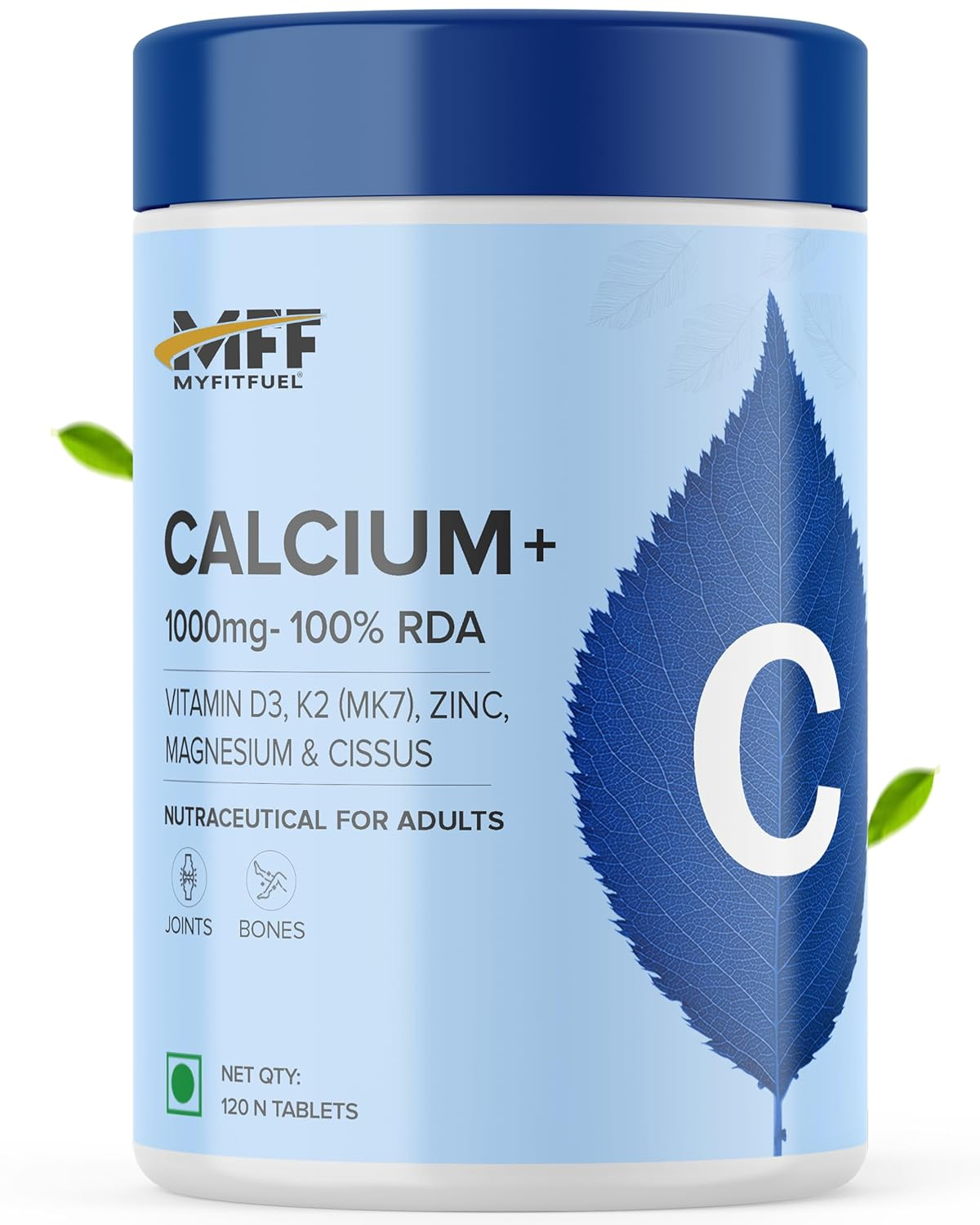 MyFitFuel Calcium+ & Vitamin D3, K2 (MK7), Zinc, Magnesium & Cissus Tablets