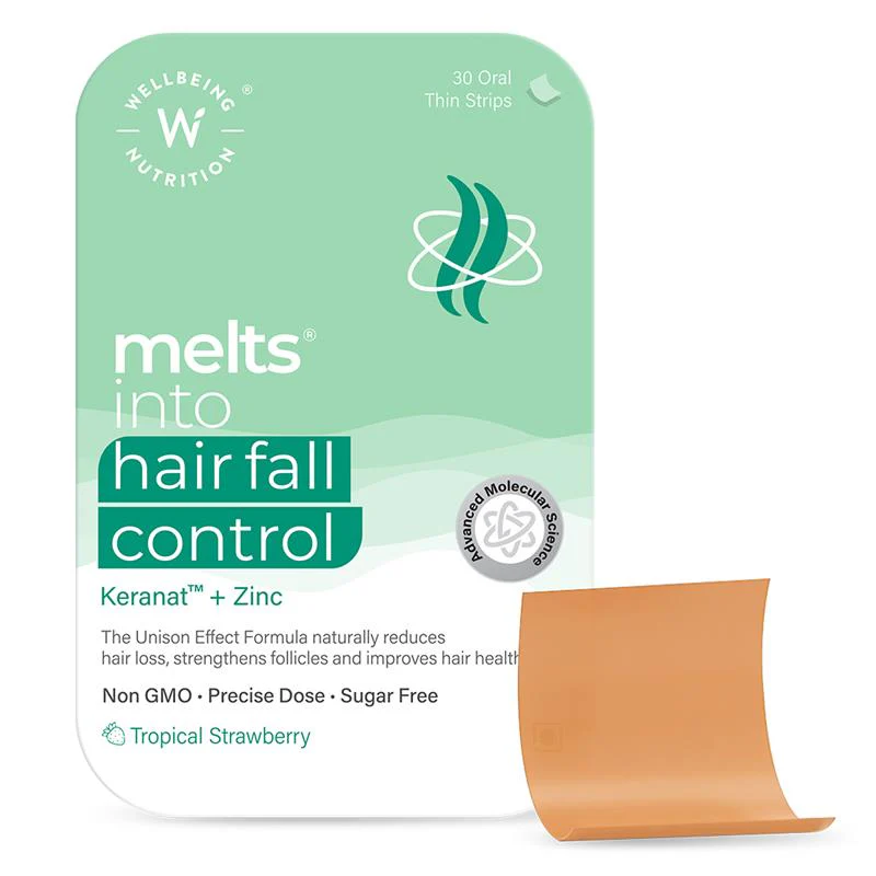 Wellbeing Nutrition Melts Healthy Hair & Hair Fall Control Strips Combo
