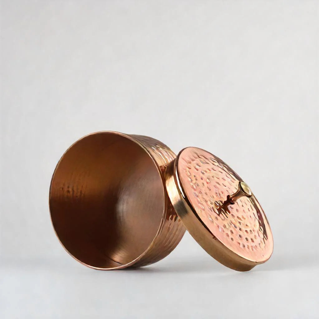 Health Smith Pure Copper Multipurpose Box | Copper Utensils for Kitchen | Hammered Finish