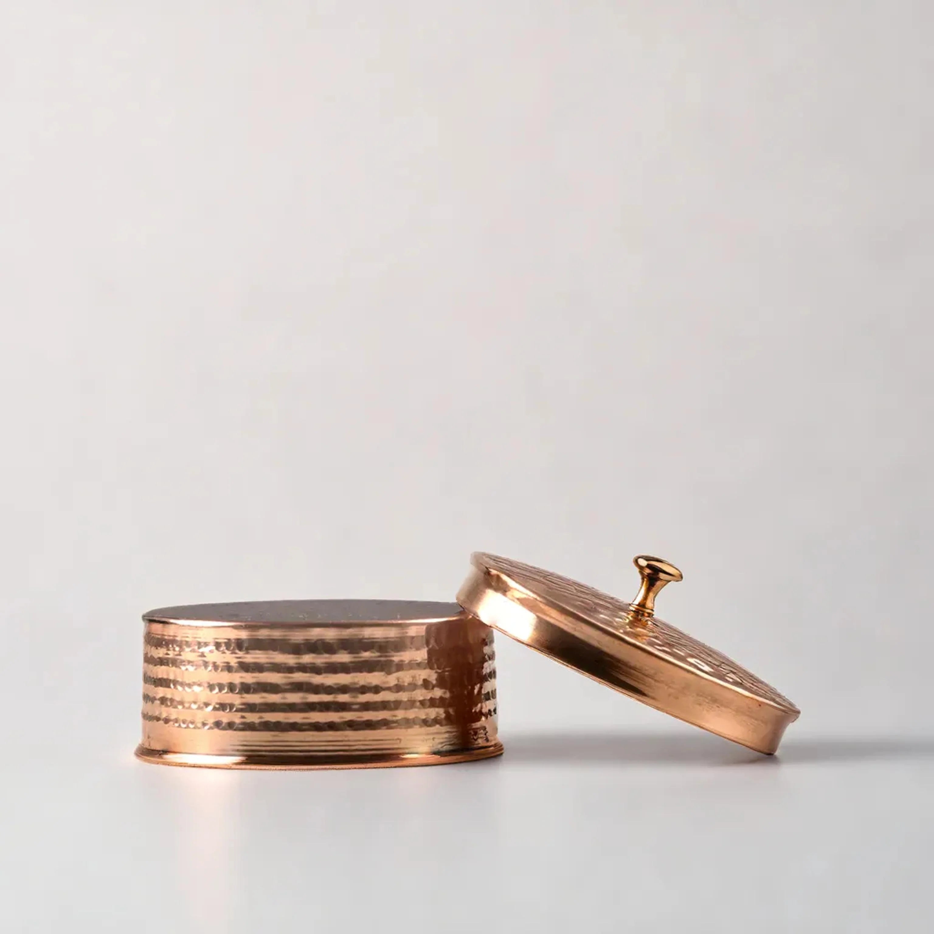 Health Smith Pure Copper Multipurpose Box | Copper Utensils for Kitchen | Hammered Finish