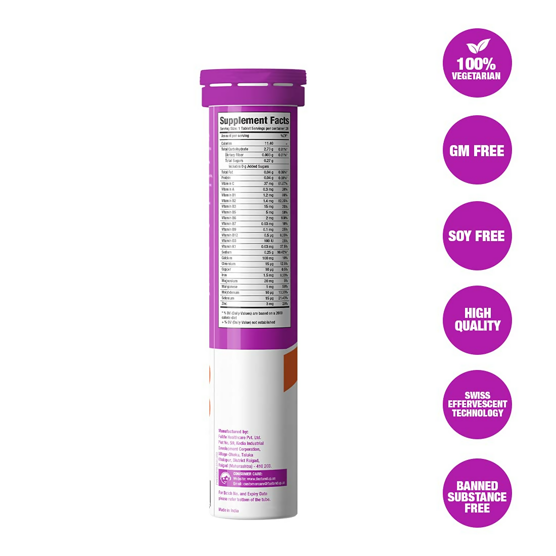 Fast&Up L-Arginine Essentials 1500 Mg & Vitalize Multivitamin Tablets - Orange Flavor