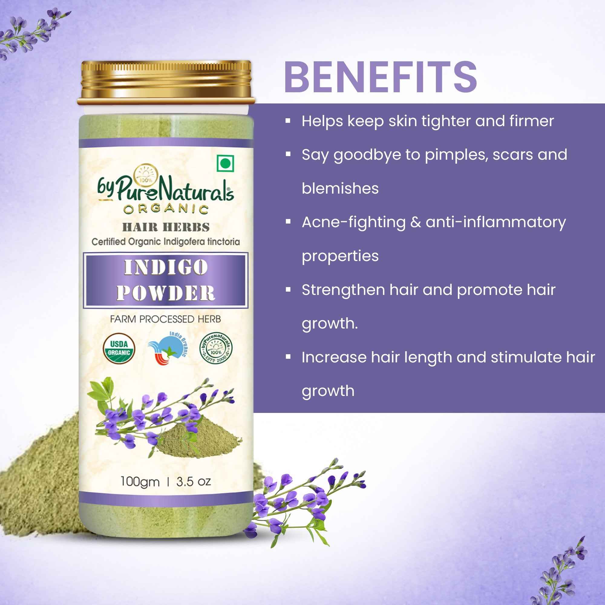 byPureNaturals Organic Indigo Powder