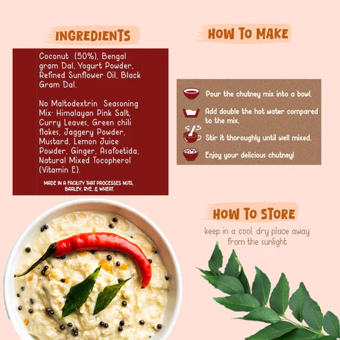 Gladful Instant Coconut Chutney Powder - No Onion No Garlic