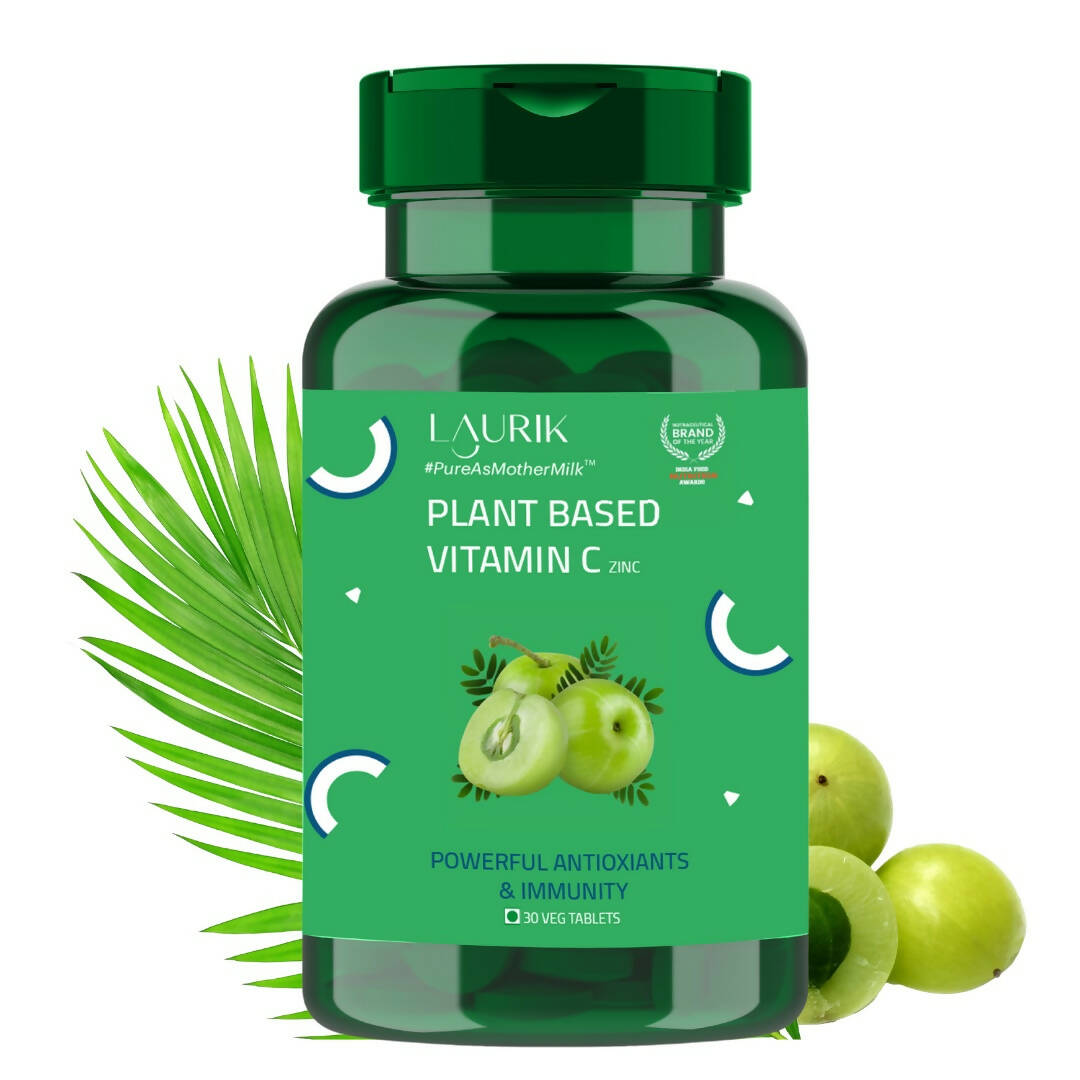 Laurik Plant Based Vitamin C With Zinc Supplements Tablets For Men & Women | Maintain Energy Levels & Boost Immunity