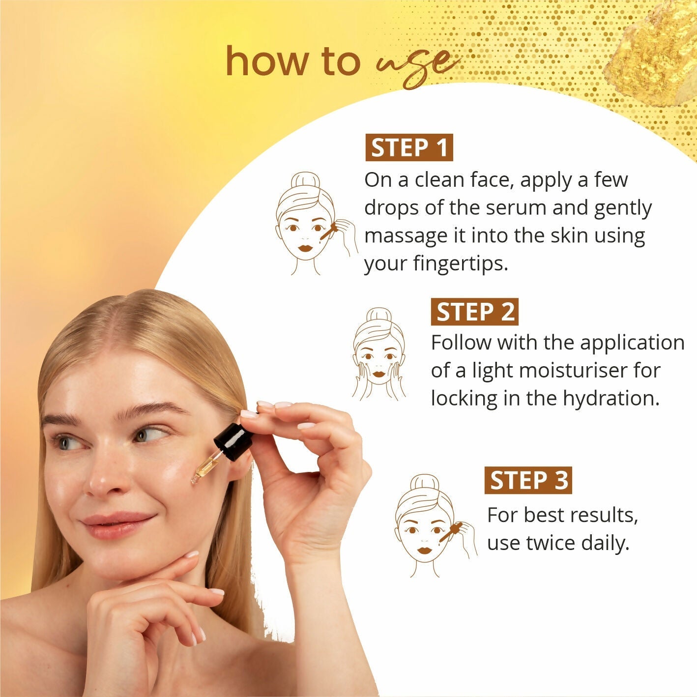 Globus Naturals Gold Radiance Anti Ageing & Brightening Face Serum, Suitable For All Skin Types