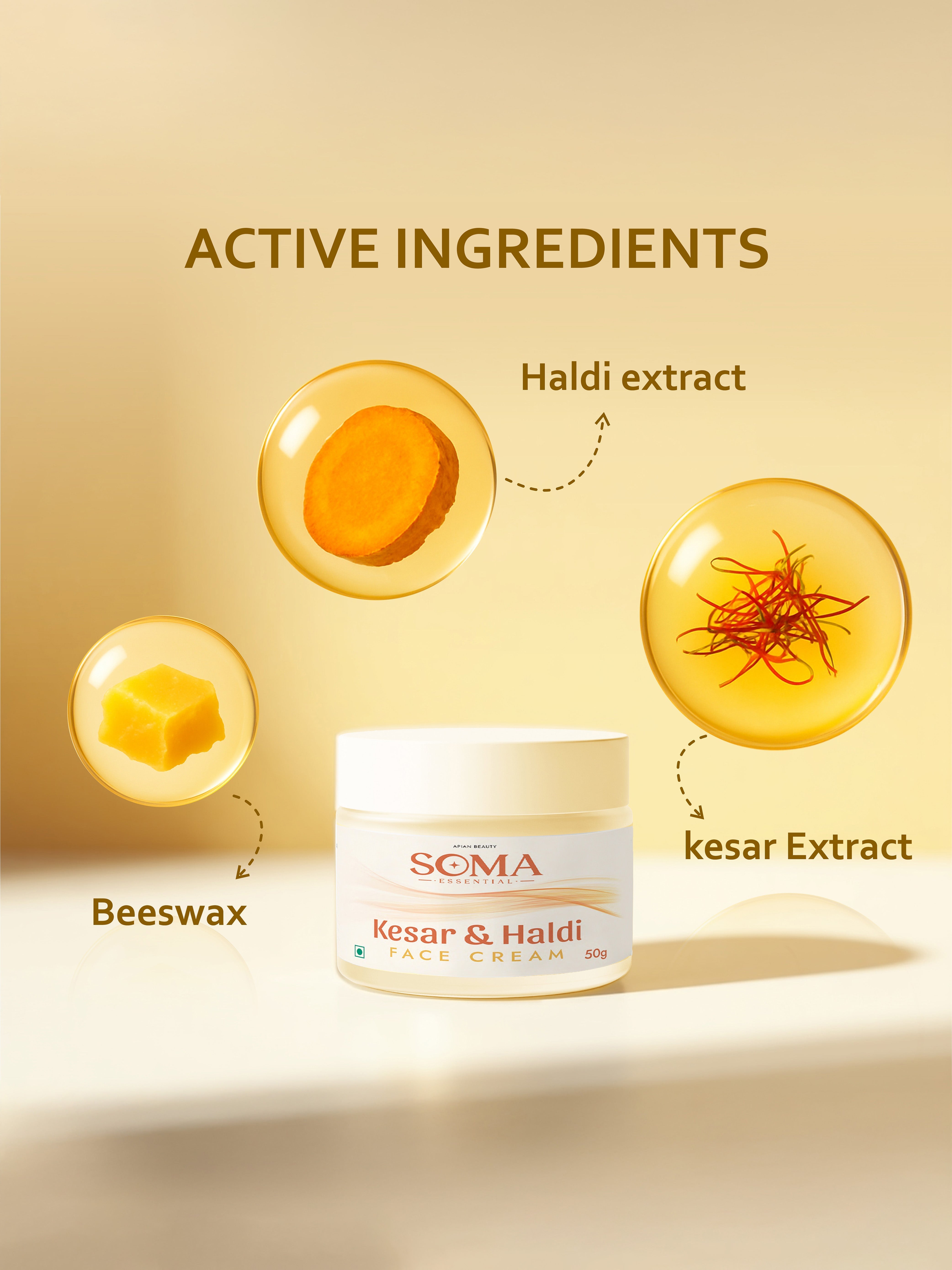 Soma Essential Barrier Protection Day Cream With Beeswax, Haldi And Kesar