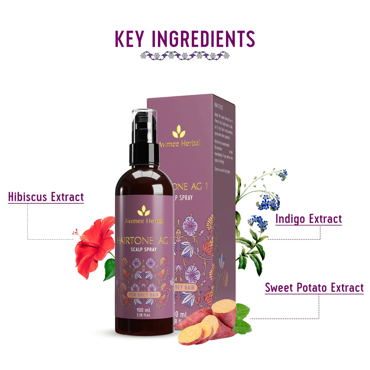 Avimee herbal Hairtone AG 1 Scalp Spray for Grey Hair